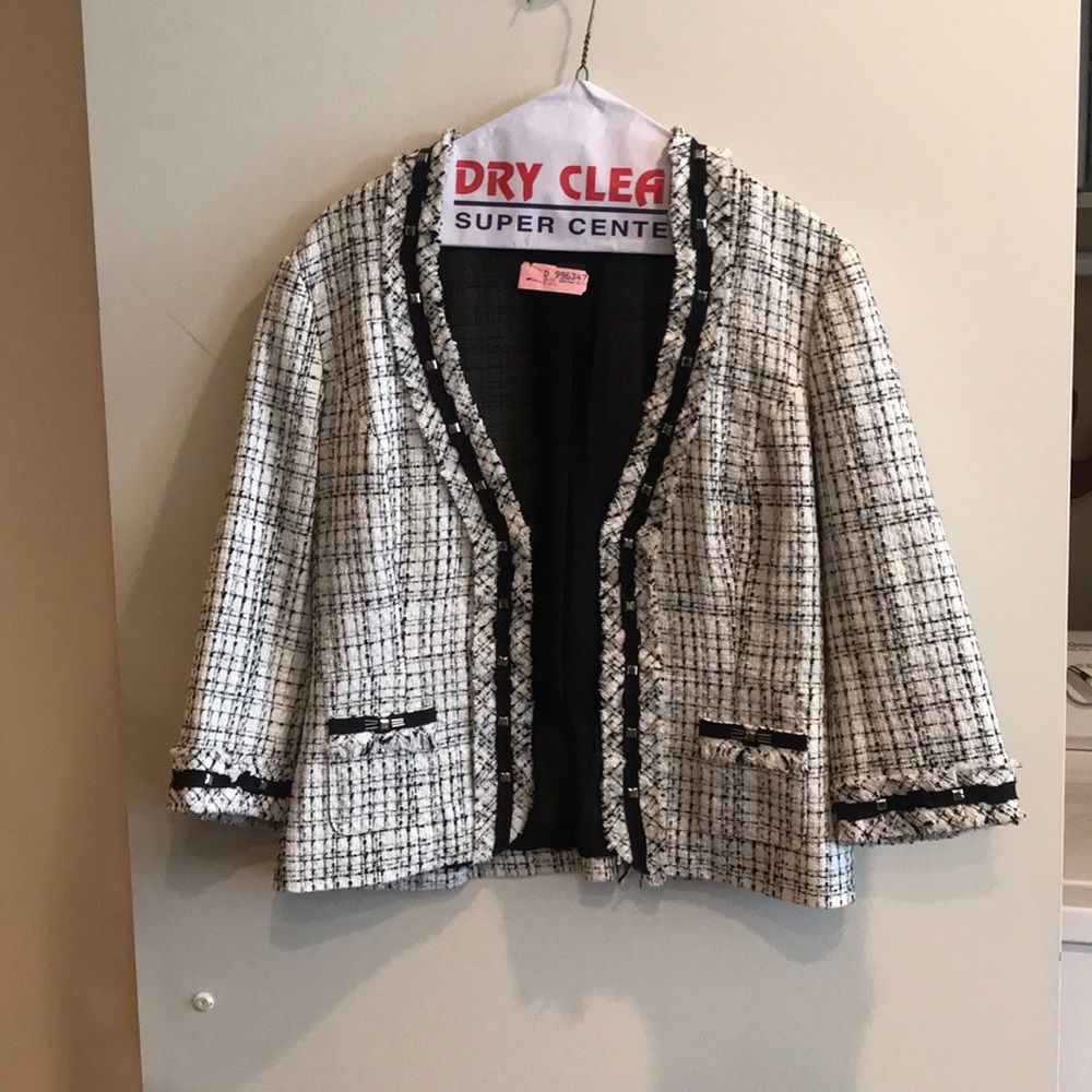 Black and white blazer